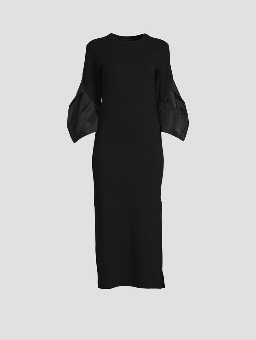 SACAI Bell-Sleeve Nylon Twill Mix Dress | Holt Renfrew Canada