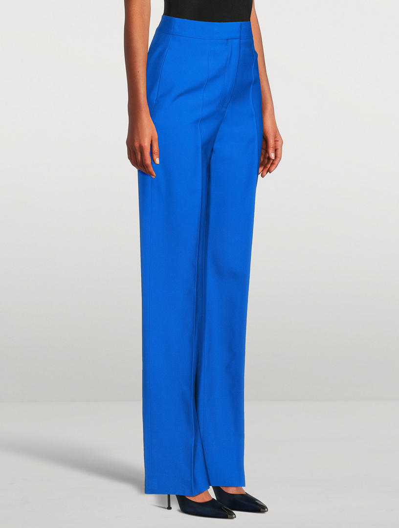 ALEXANDER MCQUEEN High-Waisted Wide-Leg Wool Trousers | Holt