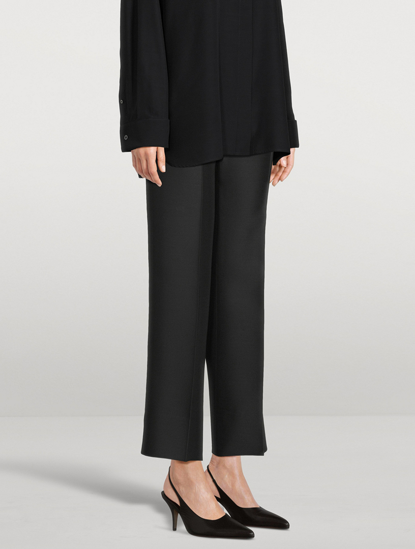 AKRIS Farrah Wool High-Rise Bootcut Pants