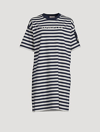 Logo T-Shirt Dress In Stripe Print