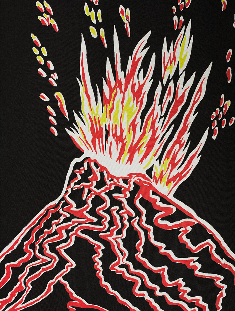 Silk Bowling Shirt Volcano Print