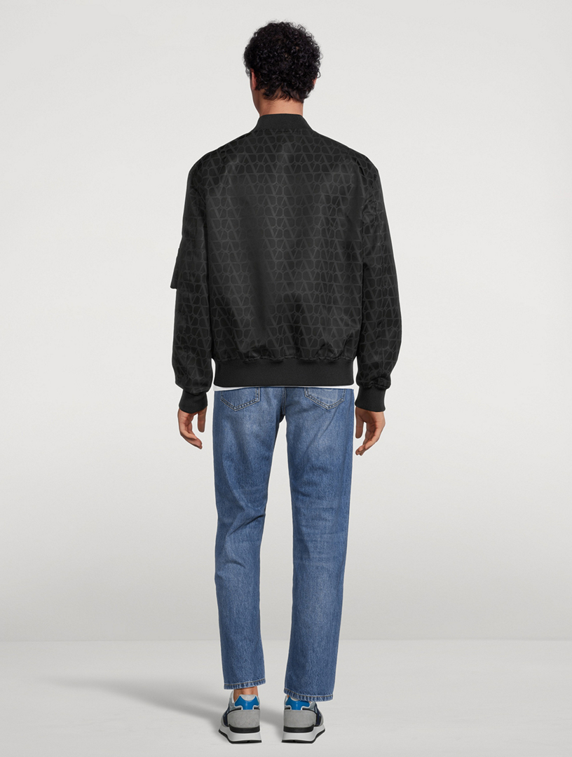 Louis Vuitton Leather and Nylon Blouson Dark Grey. Size 50