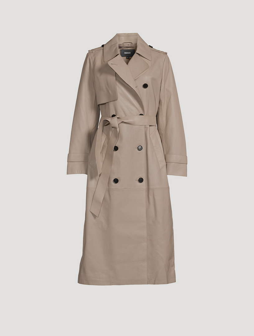 MACKAGE Gael Belted Leather Trench Coat | Holt Renfrew Canada