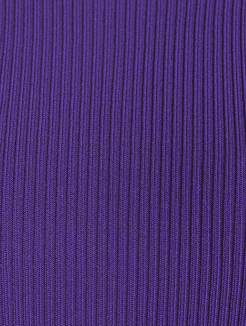 Compact Rib-Knit Short-Sleeve Top