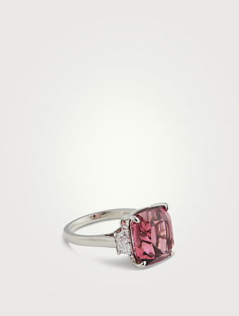 Platinum Pink Tourmaline Ring With Diamonds