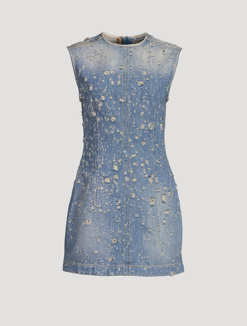 ACNE STUDIOS Distressed Denim Mini Dress | Holt Renfrew Canada