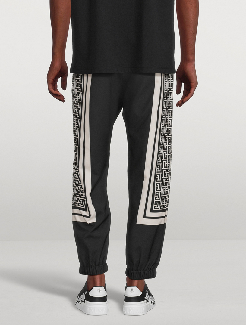 Balmain monogram-print Track Pants - Blue