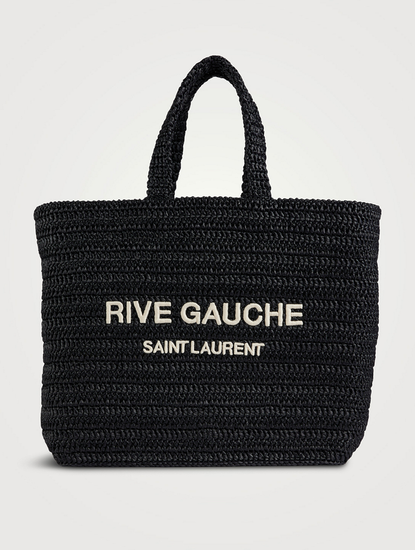 SAINT LAURENT: Rive Gauche recycled canvas bag with logo - Black