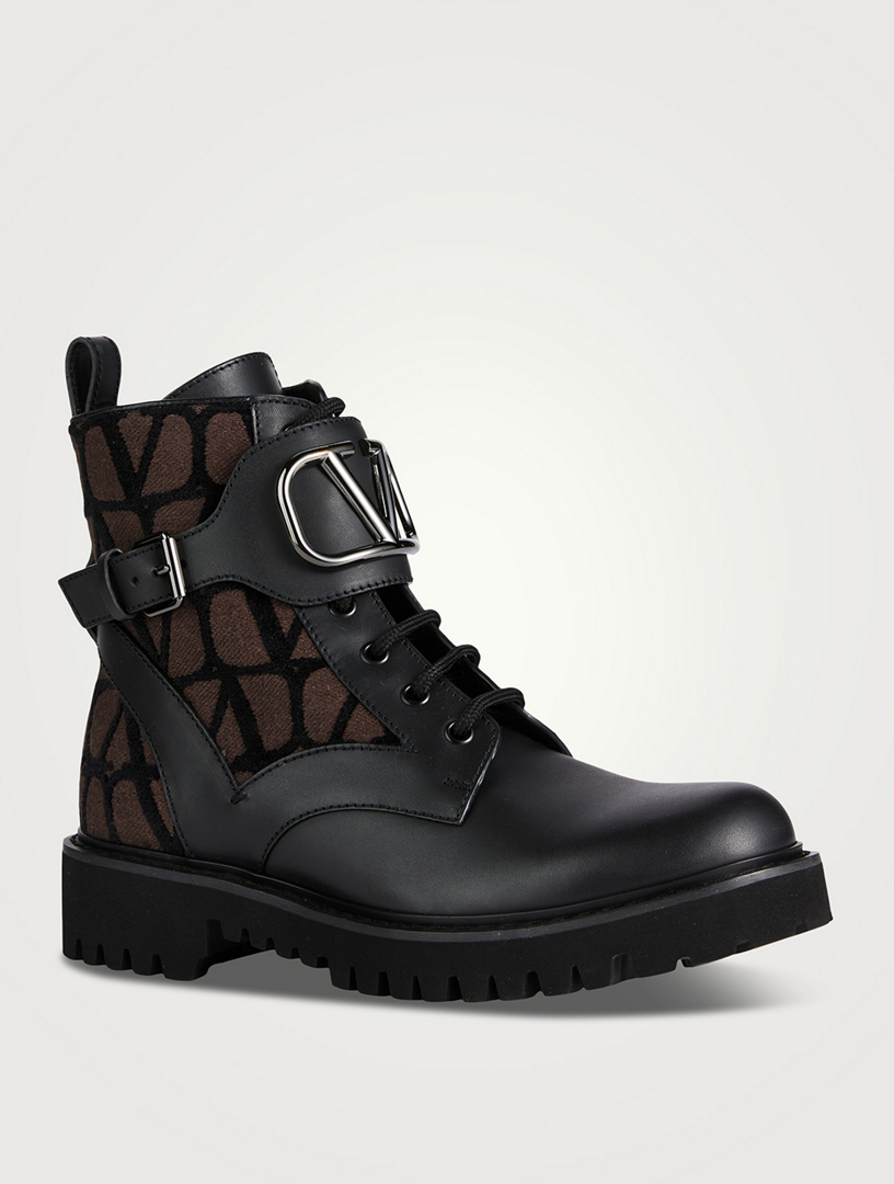 Valentino Garavani Untitled Leather Combat Boots