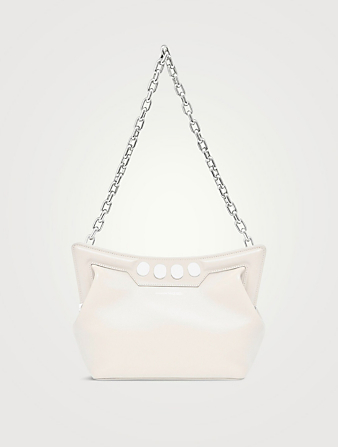 ALEXANDER MCQUEEN Small The Peak Leather Shoulder Bag  White
