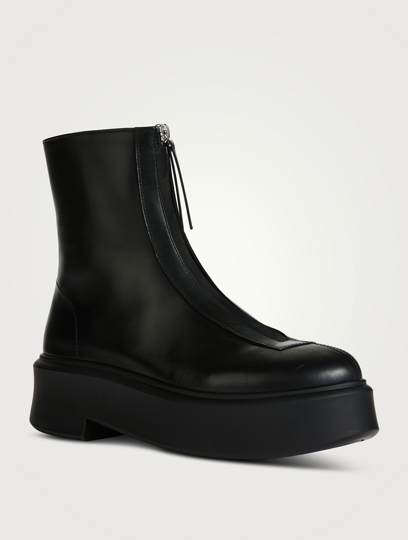 THE ROW Leather Zipped Boots | Holt Renfrew