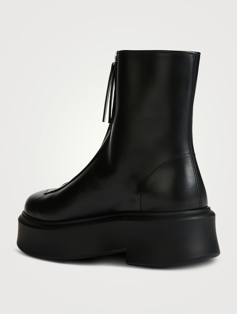 THE ROW Leather Zipped Boots Holt Renfrew