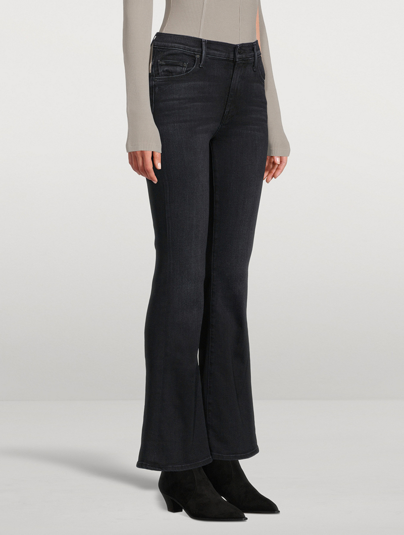 Plus Size High Rise Flared Jeans Black from Vibrant MIU