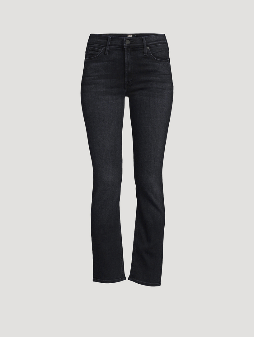 MOTHER The Dazzler Straight Cropped Jeans  Blue