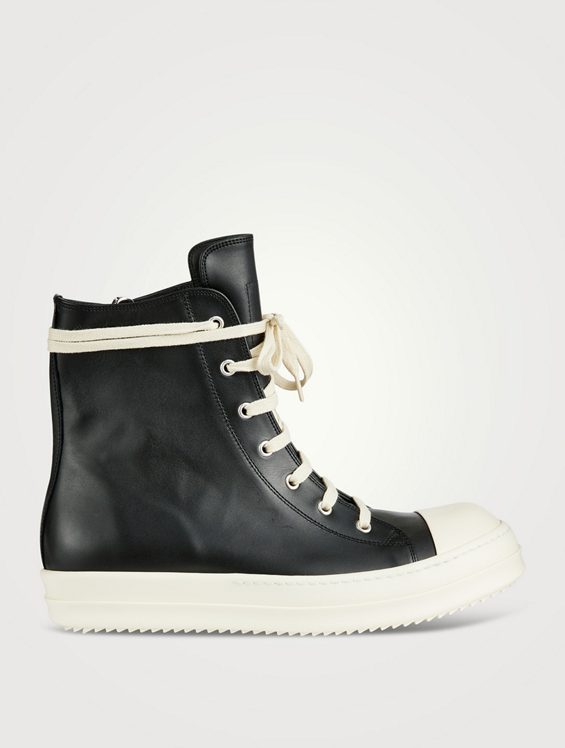 RICK OWENS Luxor Leather High-Top Sneakers | Holt Renfrew