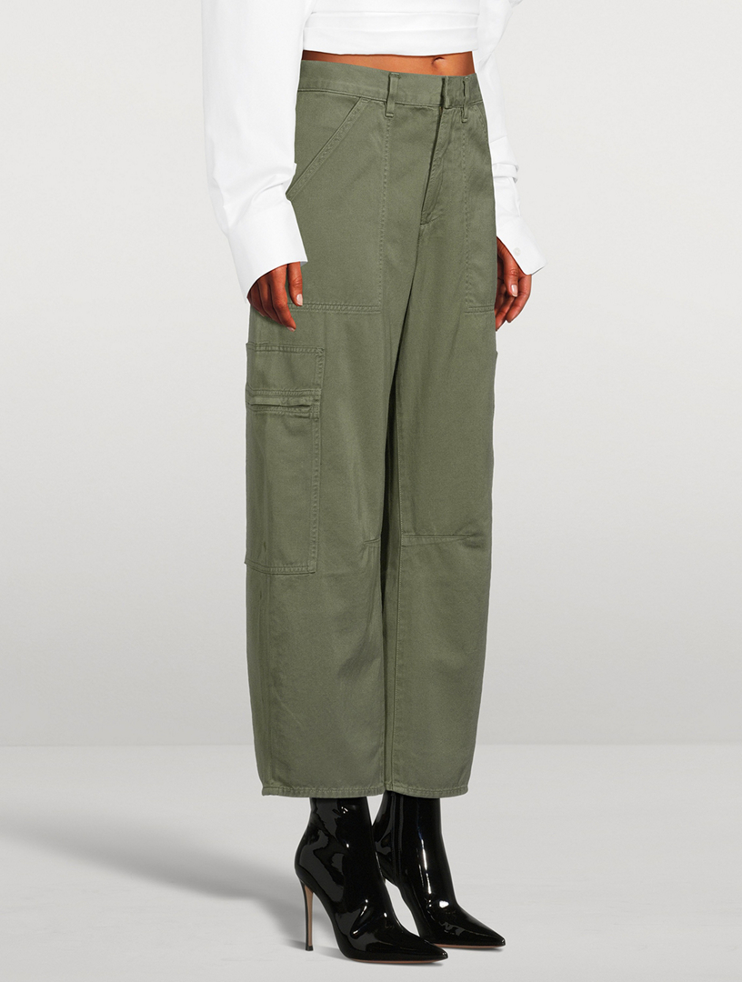 Green Marcelle low-rise organic-cotton cargo trousers, Citizens of  Humanity