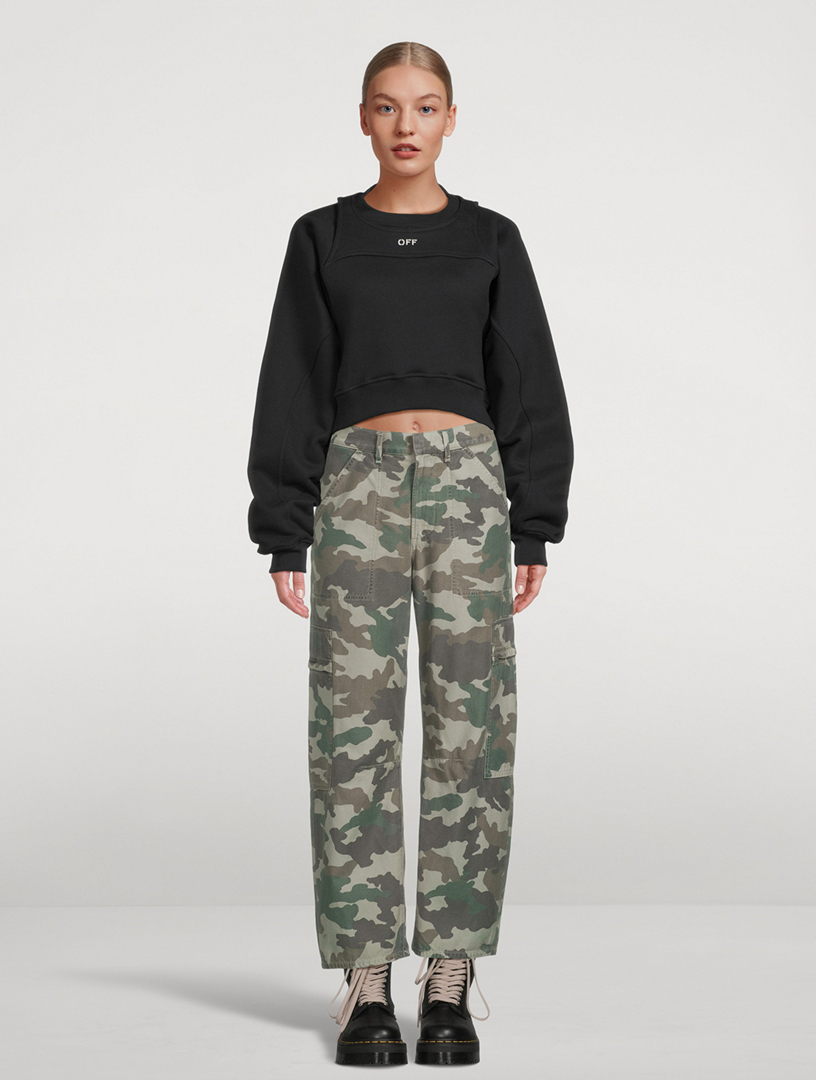 CITIZENS OF HUMANITY Marcelle Low-Slung Cargo Pants In Camo Print