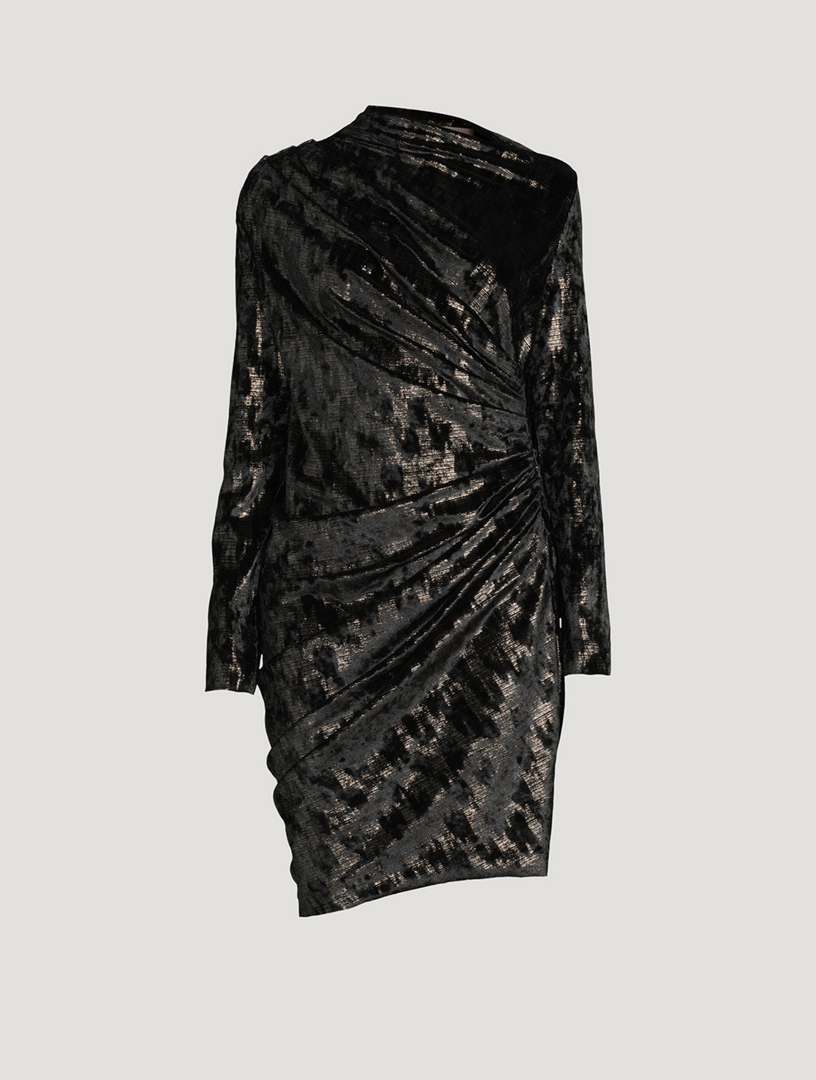 Adua Ruched Velvet Mini Dress