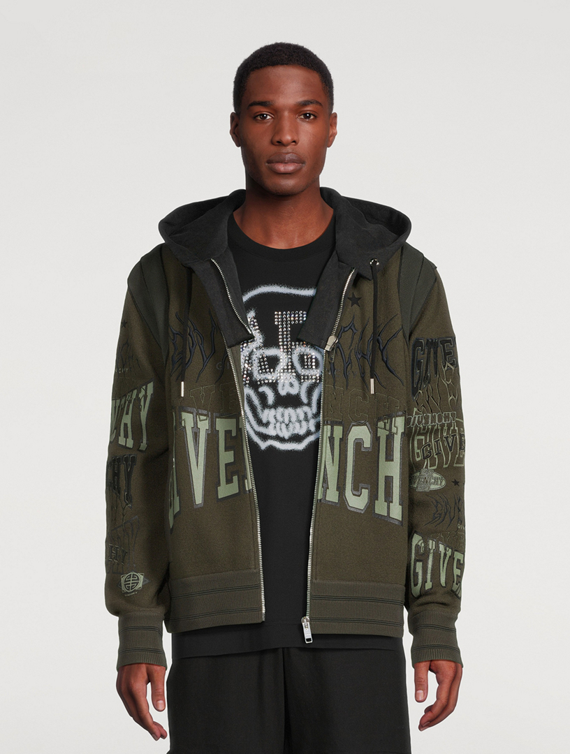 Wool Bomber Jacket With Hood