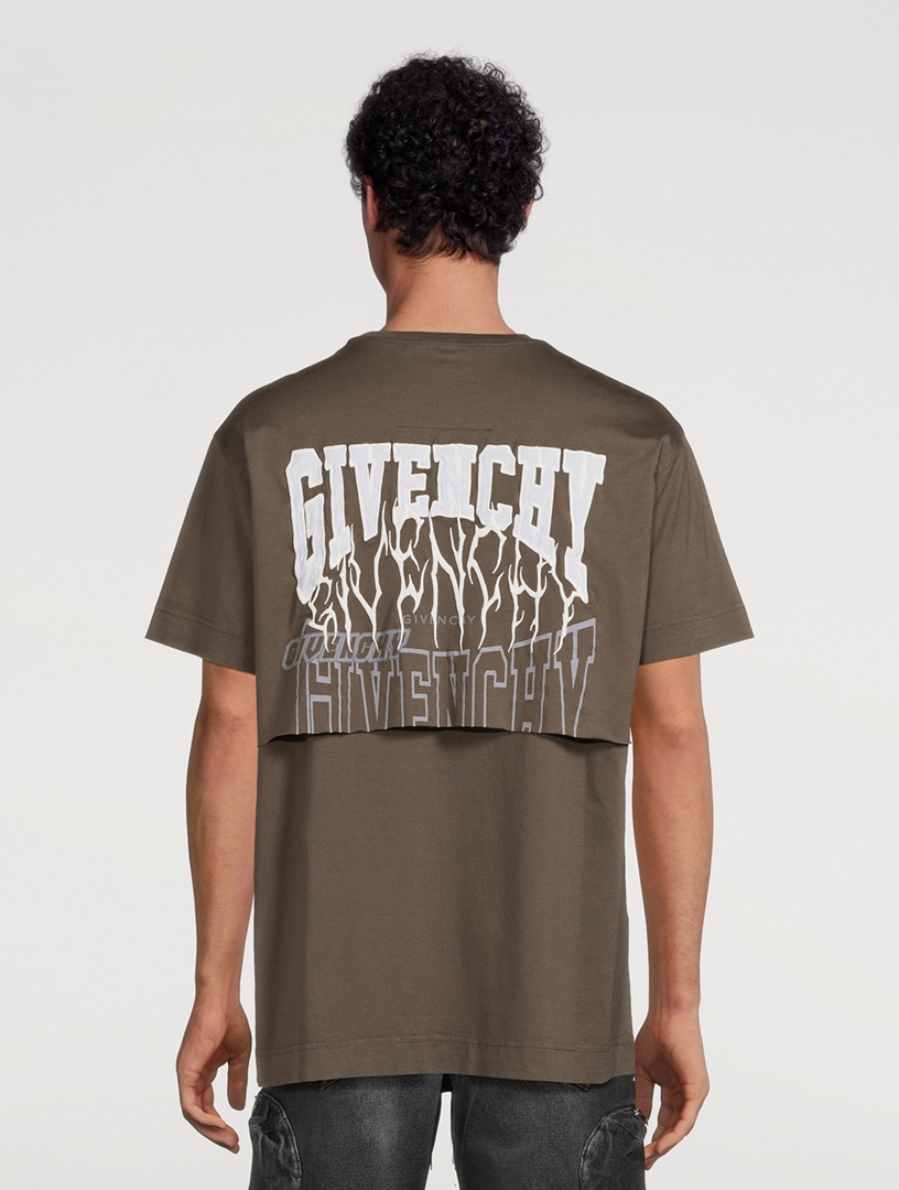 Givenchy 2 Layers Logo Cotton T-shirt in Black for Men