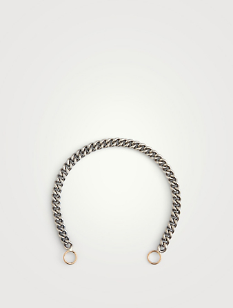 6-Inch Sterling Silver Heavy Curb Chain With Gold Loops