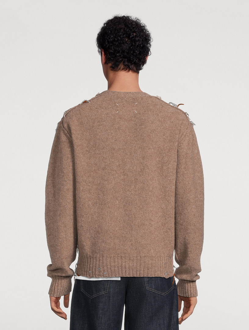 MAISON MARGIELA Wool-Blend Cut-Out Knit Cardigan | Holt Renfrew