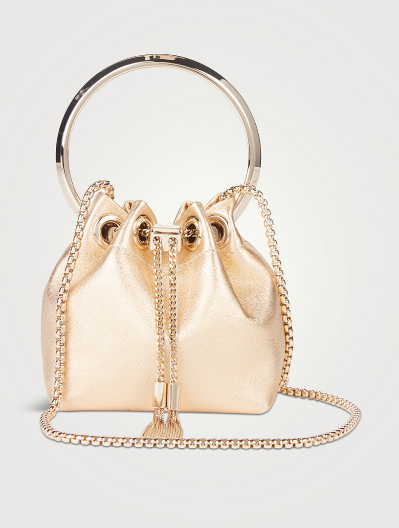 Micro Bon Bon Metallic Leather Clutch