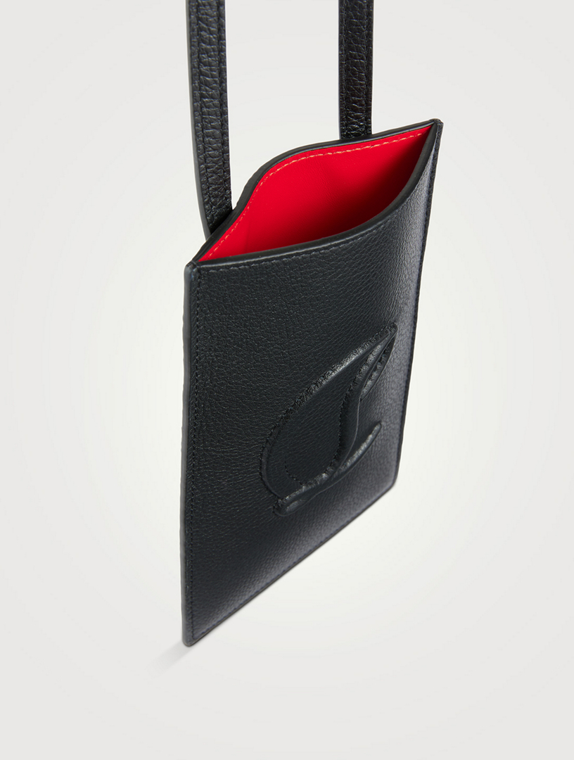 By My Side - Phone pouch - Grained calf leather - Black - Christian  Louboutin