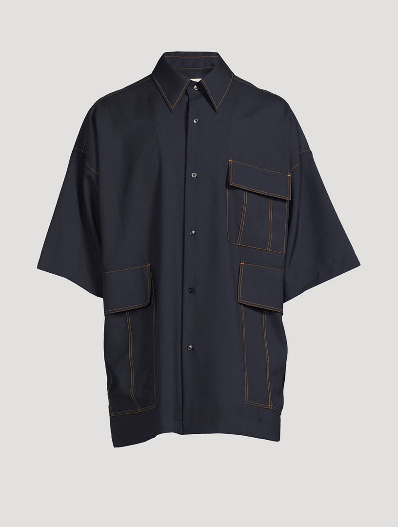 MARNI Tropical Wool Short-Sleeve Shirt | Holt Renfrew