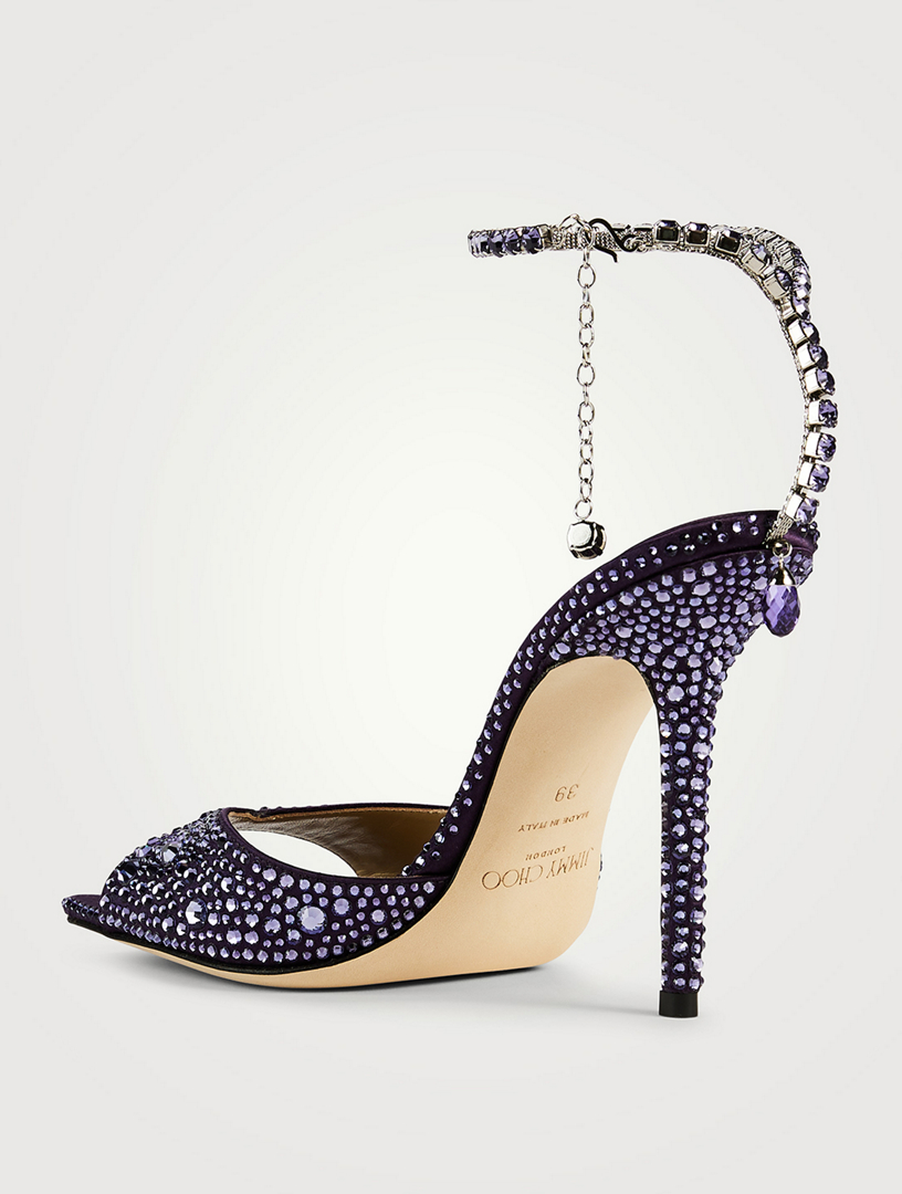 JIMMY CHOO Sandales paillettes Saeda avec bride de cheville en