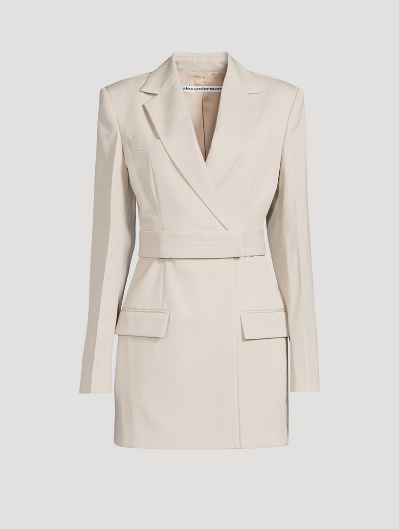 alexanderwang BELTED BLAZER DRESS IN WOOL TAILORING BLACK - alexanderwang®  CA