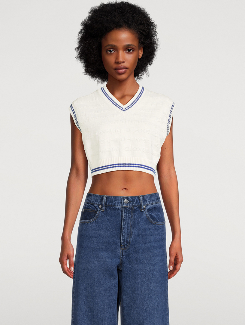 ALEXANDER WANG Cotton Cropped Sweater Vest | Holt Renfrew