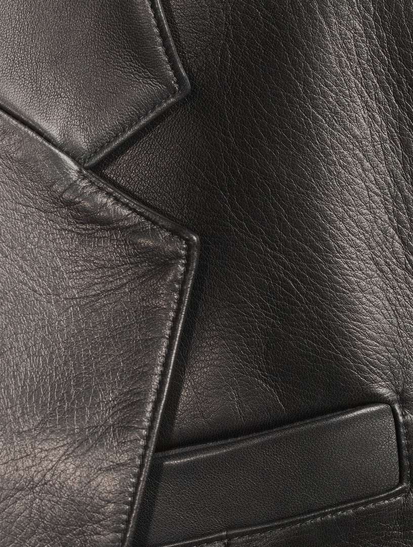 Boxy Leather Blazer