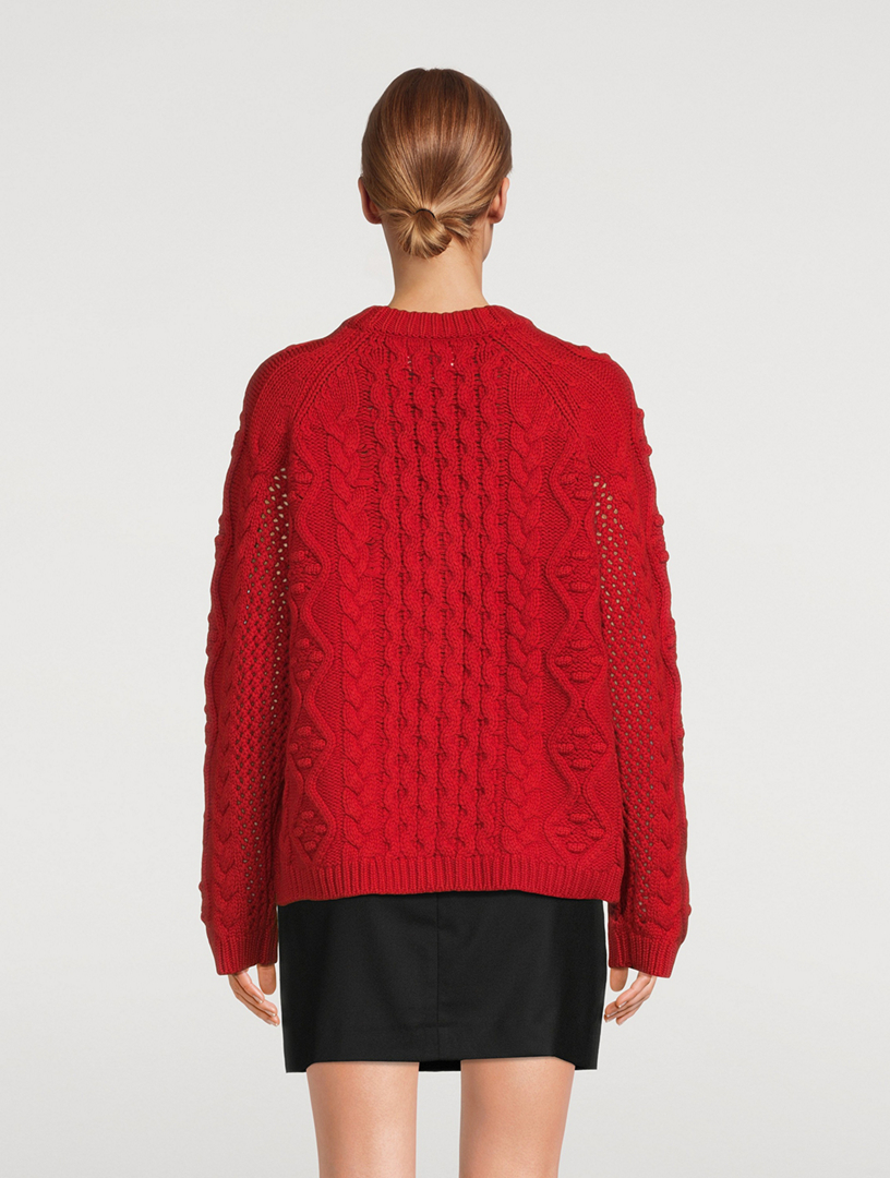 LOULOU STUDIO Kuma CableKnit Wool And Cashmere Cardigan Holt Renfrew