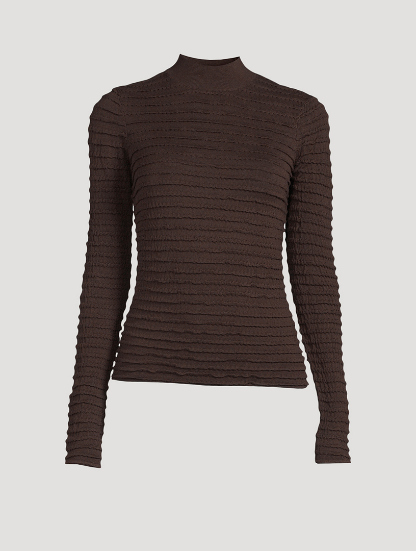 FRAME Smocked Mockneck Sweater | Holt Renfrew