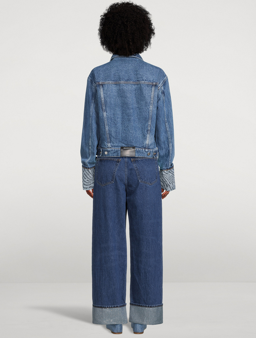 Denim Jacket With Wave Cuff