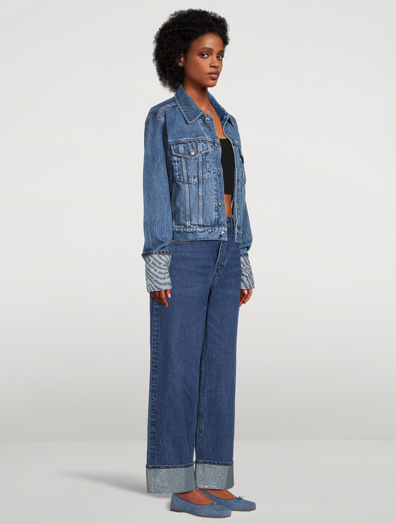 ALEXANDERWANG.T Denim Jacket With Wave Cuff | Holt Renfrew