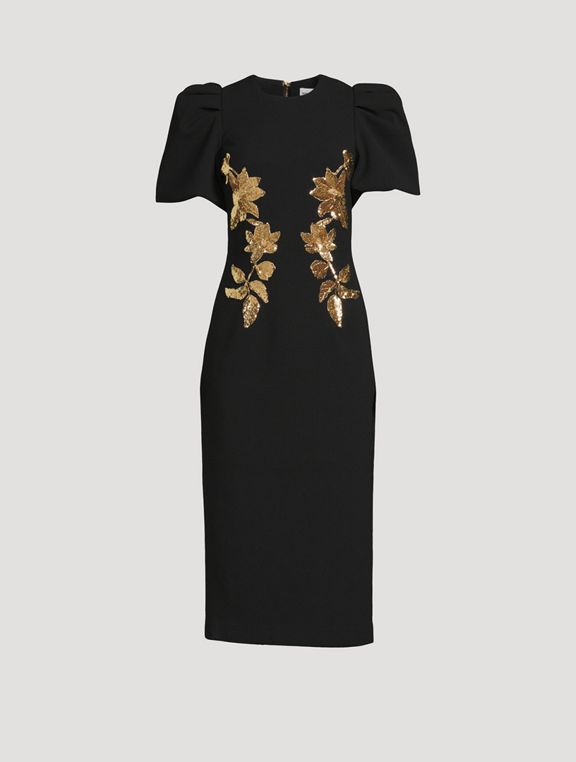 REBECCA VALLANCE Versailles Sequin-Appliqué Midi Dress | Holt Renfrew