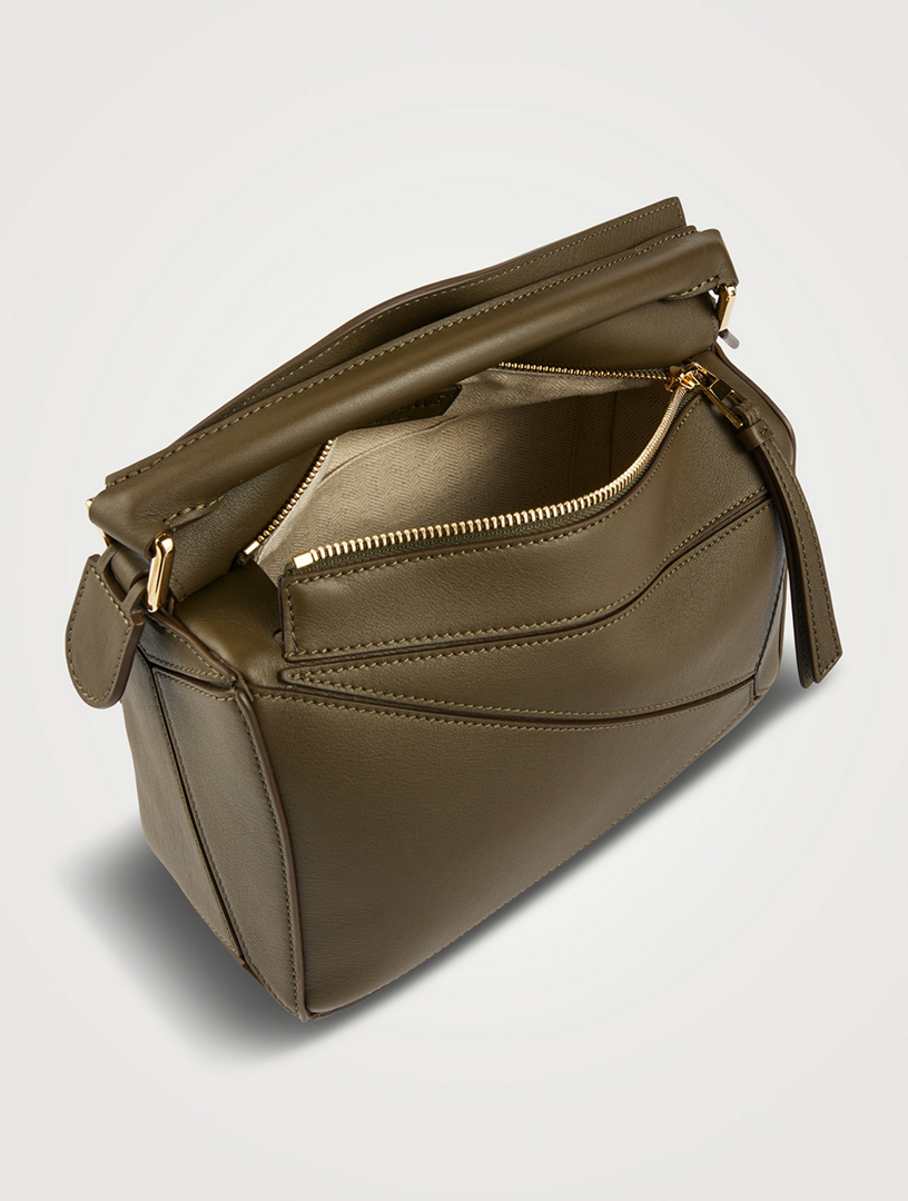 LOEWE Puzzle Bag In Soft Grained Calfskin Small Artichoke Green in Calfskin  Leather with Gold-tone - US