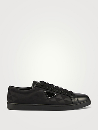 Leather And Re-Nylon Sneakers