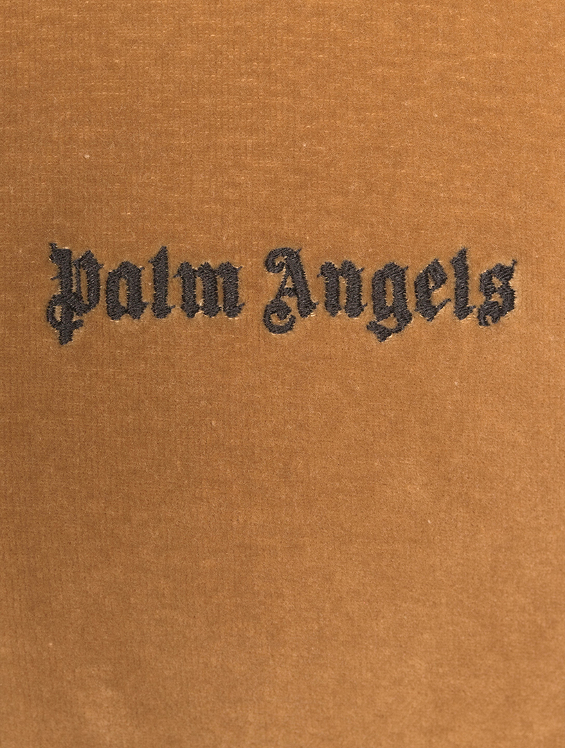 Palm Angels Black Velour Track Jacket for Men