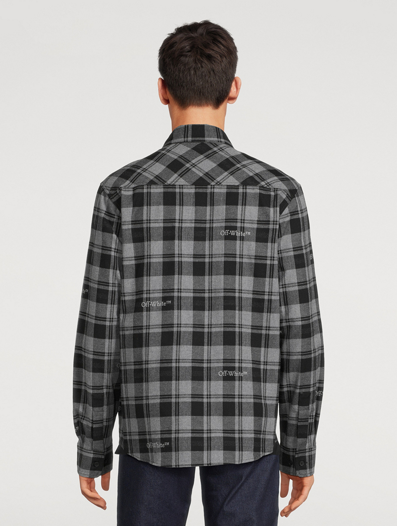 Check shirt hotsell flannel off white