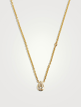 Collier en or 18 ct avec pendentif diamanté taille poire