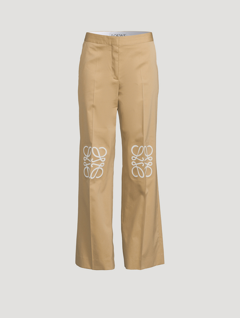 LOEWE Anagram Cotton And Silk Wide-Leg Trousers