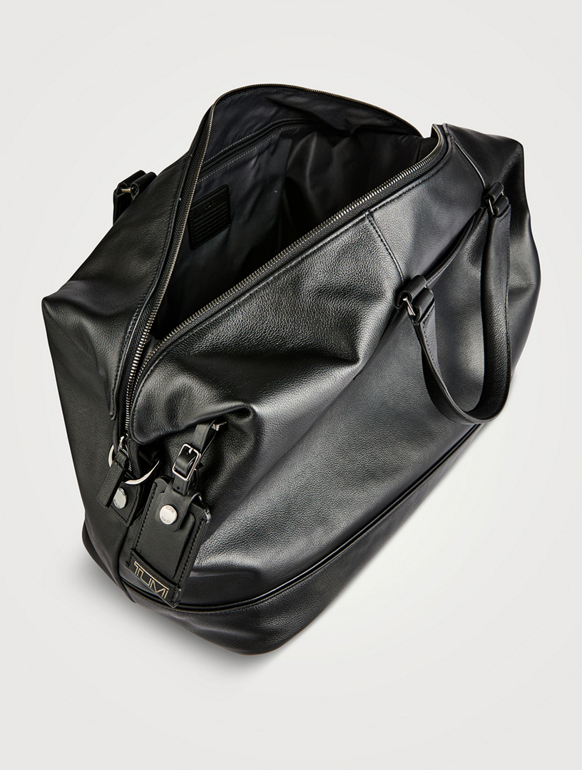 Tumi leather duffle sales bag