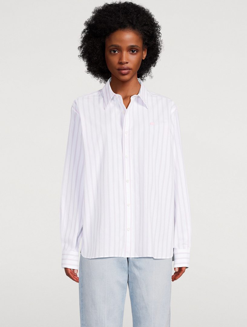 ACNE STUDIOS Cotton Long-Sleeve Shirt In Striped Print | Holt Renfrew