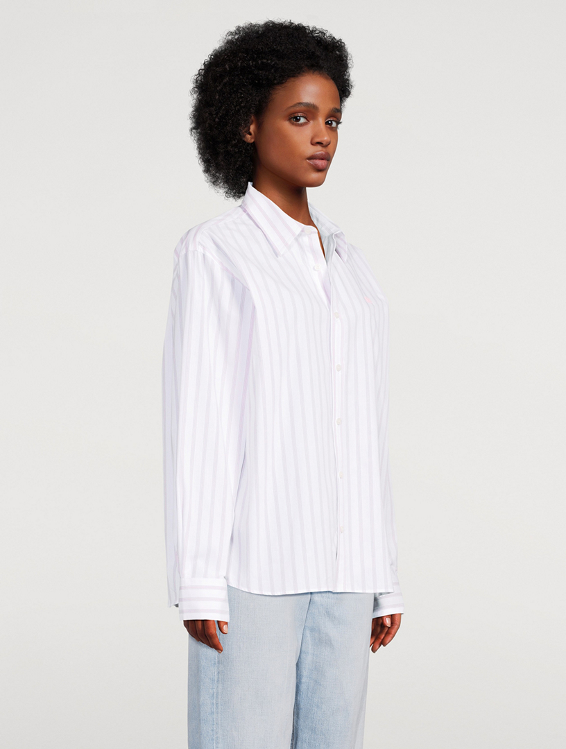 ACNE STUDIOS Cotton Long-Sleeve Shirt In Striped Print | Holt Renfrew