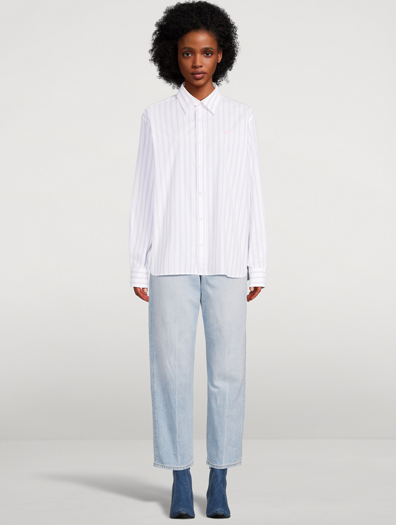 ACNE STUDIOS Cotton Long-Sleeve Shirt In Striped Print | Holt Renfrew