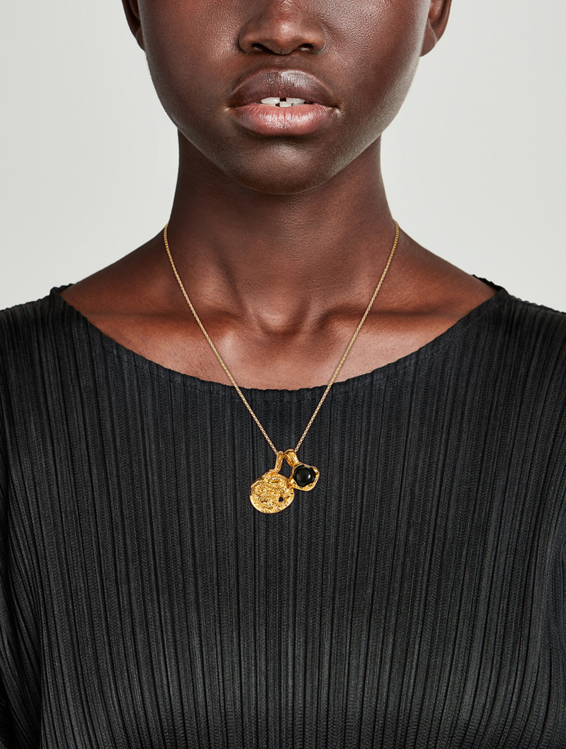 The Medusa And The Shield Onyx Necklace