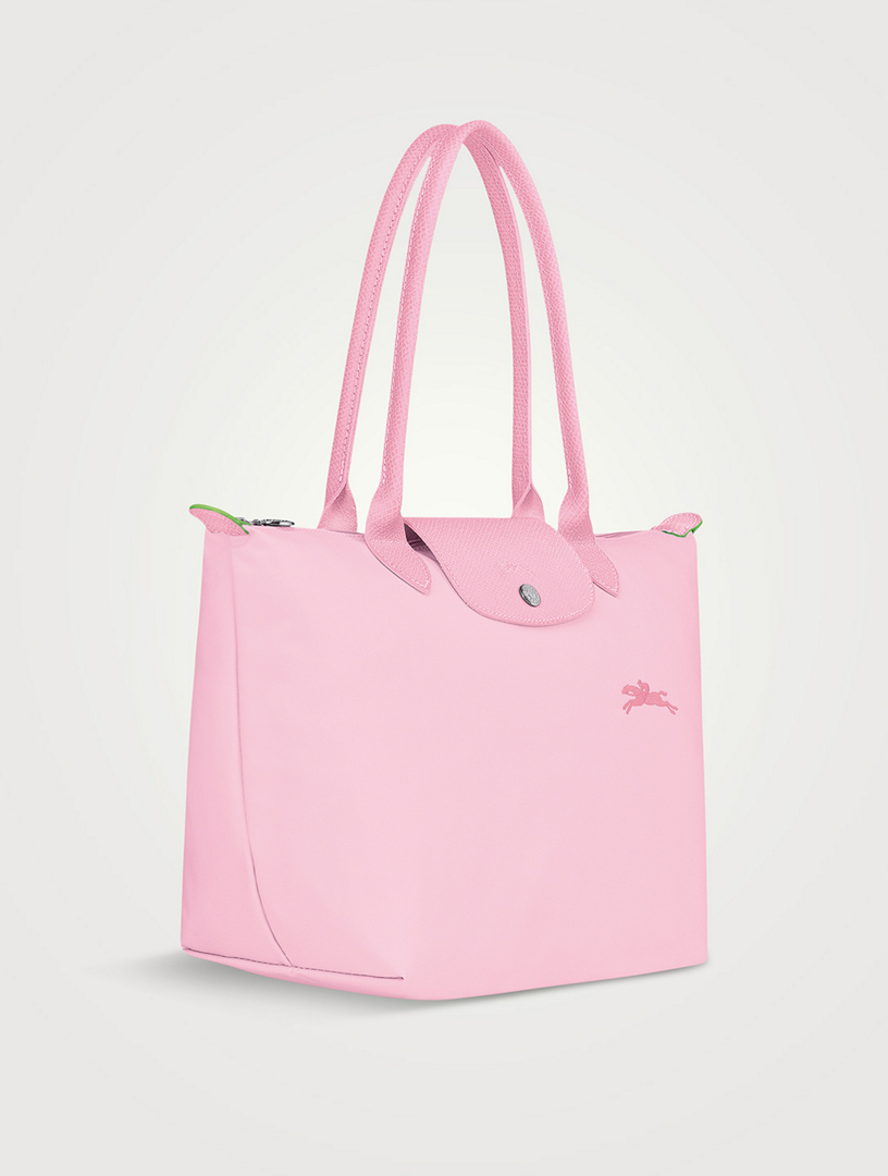 Le Pliage Green Pouch with handle Pink - Recycled canvas